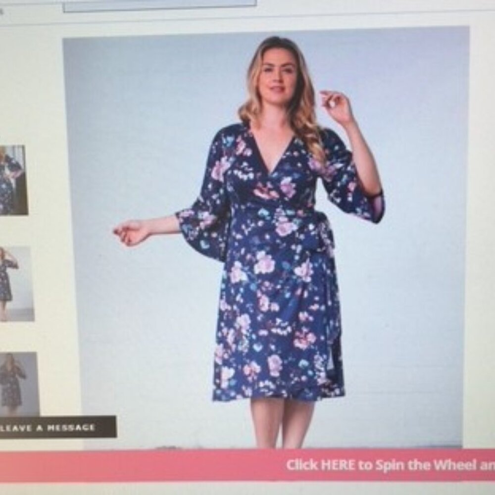 Kiyonna Evening Rose Garden Wrap Dress 2x (18-20)